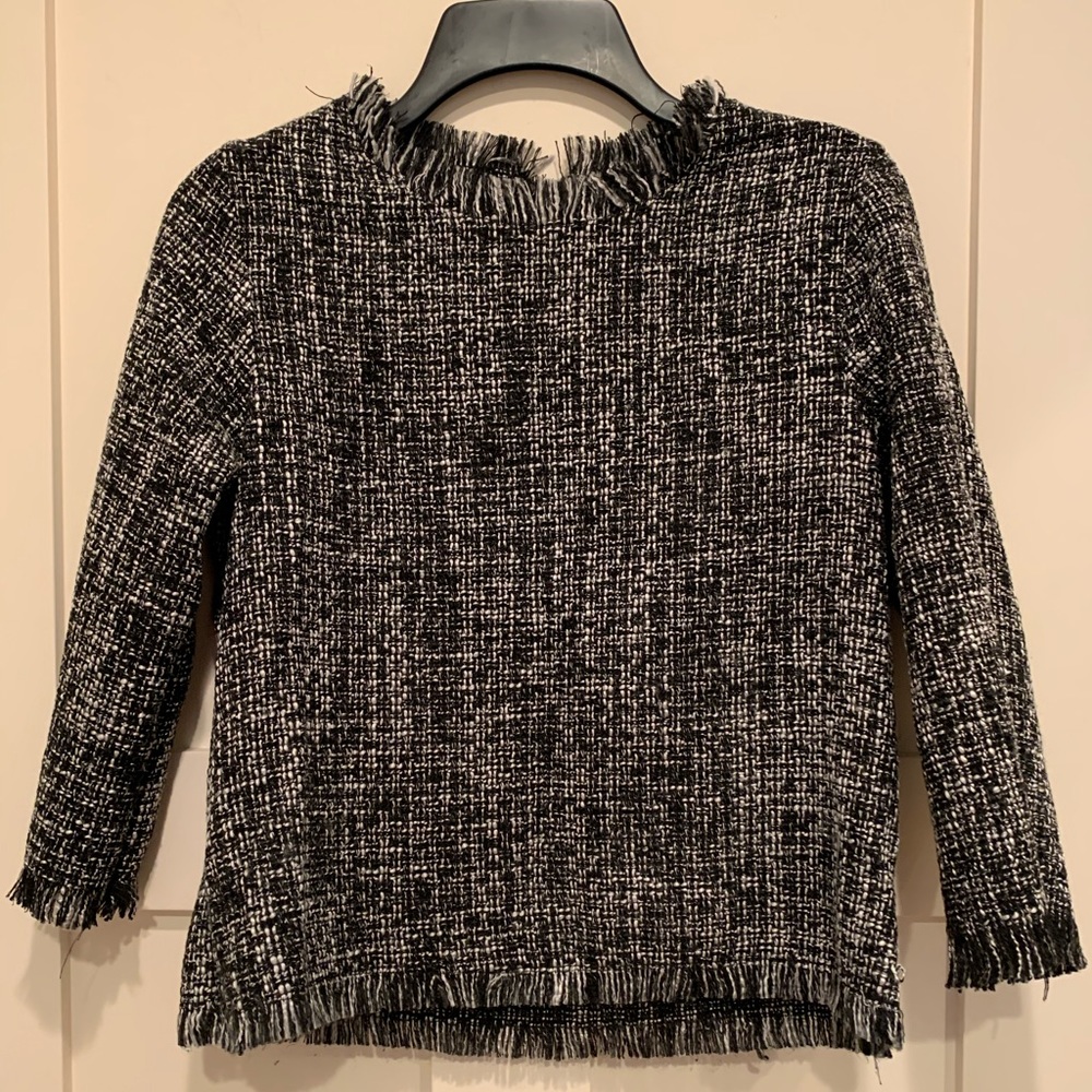 BEAUTIFUL BLACK AND WHITE TWEED TOP